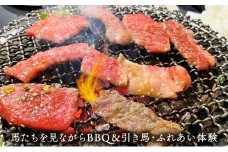 馬たちを見ながらBBQ