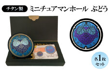 チタン製ミニチュアマンホールぶどう【マンホール・メダルセット】
