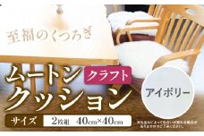ムートン クッション クラフト アイボリー 40cm × 40cm 2枚 有限会社クラフトワークス 《30日以内に出荷予定(土日祝除く)》大阪府 羽曳野市 インテリア 羊 羊毛 羊毛皮 送料無料 x-1