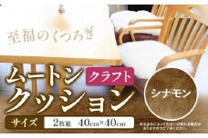 ムートン クッション クラフト シナモン 40cm × 40cm 2枚 有限会社クラフトワークス 《30日以内に出荷予定(土日祝除く)》大阪府 羽曳野市 インテリア 羊 羊毛 羊毛皮 送料無料 x-1