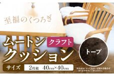 ムートン クッション クラフト トープ 40cm × 40cm 2枚 有限会社クラフトワークス 《30日以内に出荷予定(土日祝除く)》大阪府 羽曳野市 インテリア 羊 羊毛 羊毛皮 送料無料 x-1