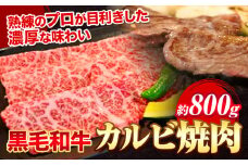 黒毛和牛 カルビ 焼肉 800g エムエスエイ (株)《30日以内に出荷予定(土日祝除く)》大阪府 羽曳野市 送料無料 牛肉 牛 和牛 焼き肉