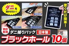 ダニ 対策 ダニ取り パック ブラックホール 10個 石崎資材株式会社《30日以内に出荷予定(土日祝除く)》 大阪府 羽曳野市 虫 捕集 ダニ シート 特許 ダニ対策 押し入れ カーペット ベッド