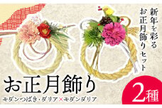 【先行予約】しめ飾り モダンつばき・ダリア×モダンダリア 有限会社なかむら農園《12月中旬-下旬頃出荷》大阪府 羽曳野市 送料無料 正月飾り リース しめ縄 オシャレ モダン