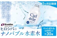 【3ヶ月定期便】ナノバブル水素水 ペットボトル(約500ml)×30本 株式会社ヒロシバ《30日以内に出荷予定(土日祝除く)》大阪府 羽曳野市 送料無料 水素水 肌 美容 健康 水