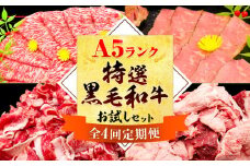 【4ヶ月定期便】極上 厳選 A5 ランク 特選 黒毛和牛 お試し セット 合計 3.4kg 牛魔王デミート《お申込み月の翌月から出荷開始》大阪府 羽曳野市 送料無料 牛肉 牛 和牛 ふるさと納税 A5等級 A5ランク 黒毛和牛 ロース こま切れ すじ肉 さいぼし