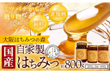 蜂蜜 自家製はちみつ 計800g ( 約200g × 2個 ＋ 400g ) 大阪はちみつの森《30日以内に出荷予定(土日祝除く)》大阪府 羽曳野市 はちみつ スイーツ 加工食品