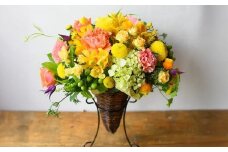 フラワーアレンジメント　黄色オレンジ【お誕生日】【プレゼント】【記念日】【ご結婚お祝い】【お土産】大切な方への【贈り物】に【 大阪府 門真市 】