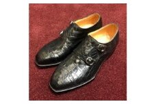 クロコダイルダブルモンクストラップ【クロコダイル革靴レザーフルオーダーメイド竜田靴一人ひとりに合わせた足型（木型orプラスチック）あなただけの靴大阪府門真市】