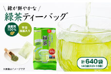 ＜16個入り＞日常茶 ファミリーパック 緑が鮮やかな緑茶ティーバッグ 160g(40p)【1607174】