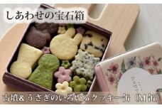 No.158 しあわせの宝石箱　古墳＆うさぎのいろいろクッキー缶（M缶） ／ 手作り 焼き菓子 スイーツ 大阪府