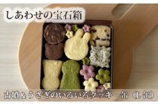 No.161 しあわせの宝石箱　古墳＆うさぎのいろいろクッキー缶（L缶） ／ 手作り 焼き菓子 スイーツ 大阪府