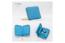BONNY(ボニー)/本革ラウンドファスナー二つ折り財布　CYAN(シアン)