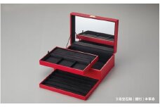 ３段宝石箱(鍵付) 本革/赤(469) 