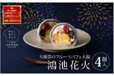 ★多数のメディアで紹介されました★ 五條堂（GOJODO）の鴻池花火4個入  フルーツパフェ大福 フルーツ大福 冷凍大福 ふるーつ大福  だいふく