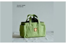 木の庄帆布 ミルクトートラウンドバッグ#70 LIGHT GREEN / CAMEL
