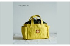 木の庄帆布 ミルクトートラウンドバッグ#91 CITRON YELLOW / CAMEL