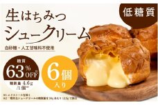 自社養蜂園の生はちみつ使用！低糖質 生はちみつシュークリーム6個入 〈低糖質なのに満足できる自慢のシュークリーム〉