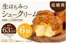 自社養蜂園の生はちみつ使用！低糖質 生はちみつシュークリーム6個入 〈低糖質なのに満足できる自慢のシュークリーム〉