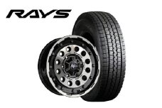 MID WHEELS NITRO POWER H12 SHOTGUN　ブラッククリア/マシニング x スタッドレスタイヤセット TOYOTA HIACE サイズ