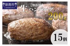 【無添加】食べ応え抜群！ 生ハンバーグ 200g 15個【087C-011】