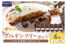 【ギフト仕様】ゆるっとグルテンフリー とろとろ旨味とけあうビーフカレー（中辛）6食セット【092D-003】
