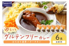 【自家用 化粧箱なし】ゆるっとグルテンフリー ほろほろ濃厚バターチキンカレー（辛口）6食セット【092D-010】
