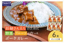 【ギフト仕様】妊婦さんたちのために野菜とフルーツで作ったポークカレー6食【092D-017】