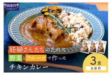 【自家用 化粧箱なし】妊婦さんたちのために野菜とフルーツで作ったチキンカレー 3食セット【092E-020】