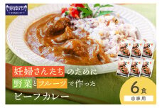【自家用 化粧箱なし】妊婦さんたちのために野菜とフルーツで作ったビーフカレー 6食セット【092D-024】
