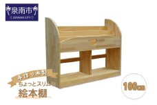 手作り木製 ちょっとスリムな絵本棚 幅100cm【配送不可地域：北海道・沖縄・離島】【007A-068】
