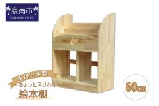 手作り木製 ちょっとスリムな絵本棚 幅60cm【007B-126】