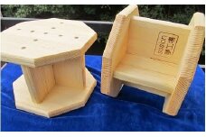 手作り木製 正座用補助椅子2脚【選択カラー：ダークウォルナット】【007D-076】
