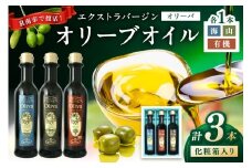 EXオリーブオイル オリーバ 海・山・オーガニック 3種3本セット（化粧箱入り）【026D-001】
