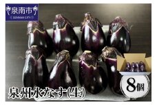 泉州水なす（生）8個入り【配送不可地域：北海道・沖縄・離島】【114E-001】