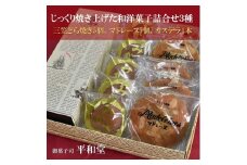 焼菓子 詰合せ 3種11個入り (三笠どら焼き5個、マドレーヌ5個、カステラ1本) 御菓子司 平和堂【1095958】