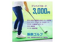 ゴルフ練習場 阪奈ゴルフ プリペイドカード 3,000円分 利用可能【1602864】