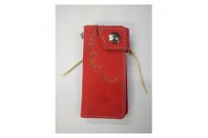 No.064 野球グローブの革製！長財布　紅桜 ／ レザー 手作り 大阪府 特産品