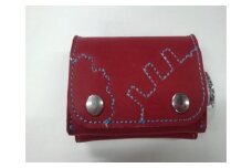 No.096 グローブの革製　コンパクトな三つ折り財布　WIS ／ さいふ 手作り レザー 大阪府