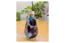 No.143 ハーバリウム しずく型 ブルー ／ 【思いやり型返礼品】 インテリア ドライフラワー 大阪府