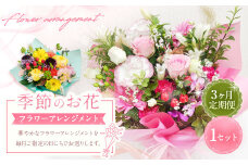 【指定日必須】【3ヶ月定期便】季節のお花定期便（フラワーアレンジメント）｜花 フラワーアレンジメント フラワー フラワーギフト 定期便