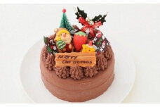 2025年 クリスマスケーキ クリスマスガナッシュ 5号 ホール 【2025年12月18日から23日発送予定】｜ 15cm 3～5人向け クリスマス ケーキ 先行予約 予約 チョコレート チョコ 濃厚 冷凍