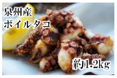 大阪産 泉タコ （ボイルたこ） 計1.2kg 600g（1杯～3杯）×2袋 【2024年7月上旬より順次発送】  魚介類 海鮮 タコ ゆで 冷凍