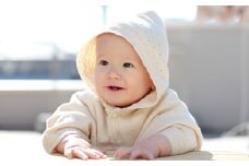 【ナチュラル】麻の葉柄 マント co-w90 【7営業日程度で発送】|ベビー ベビー服 赤ちゃん 羽織り フード オーガニックコットン 綿 出産祝い ギフト 新生児～2歳 日本製