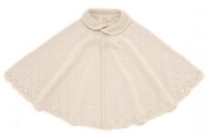 【ナチュラル】衿付き 一重ケープ CO-W9【7営業日程度で発送】|2 ベビー服 ベビー 赤ちゃん ニット ケープ 羽織り オーガニックコットン 綿 新生児～2歳 日本製