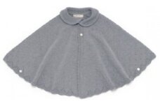 【紺青（洛陽染）】 衿付き 一重ケープ CO-W92-89 【7営業日程度で発送】|ベビー服 ベビー 赤ちゃん ニット ケープ 羽織り オーガニックコットン 綿 新生児～2歳 日本製