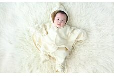 【ナチュラル】 ポップコーン マント CO-Ｗ-27【7営業日程度で発送】| ベビー服 ベビー 赤ちゃん 羽織り ケープ 男女兼用 オーガニックコットン 日本製