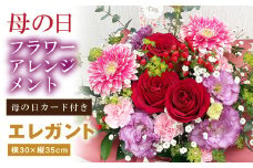 母の日 フラワーアレンジメント【エレガント】【2025年5月10日にお届け】｜ 花 お花 生花 フラワーギフト カーネーション ガーベラ かすみ草 レースフラワー