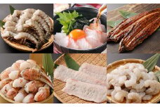 【奇数月発送6回定期便】 絶品！ 美味海鮮6ヶ月定期便（1月むきえび・3月真鯛の生鯛めしセット・5月ハモ・7月うなぎ・9月ブラックタイガー・11月カニ） 海鮮 定期便 定期 惣菜 冷凍