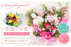 【指定日必須】【12ヶ月定期便】季節のお花定期便（フラワーアレンジメント） 花  フラワー フラワーギフト 定期便